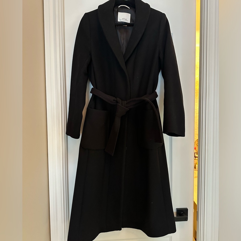Wilfred Black Belted Coat